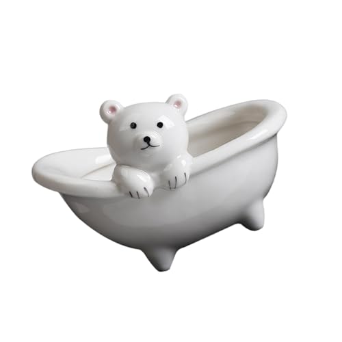 Cenifin Keramik Fleischig Pflanzenbehälter Bär Pflanzer Blumenpot Ornament Für Kaktusbehälter Home Balkon Dekore Süßer Tiertopf von Cenifin
