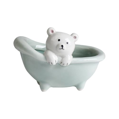 Cenifin Keramik Fleischig Pflanzenbehälter Bär Pflanzer Blumenpot Ornament Für Kaktusbehälter Home Balkon Dekore Süßer Tiertopf von Cenifin