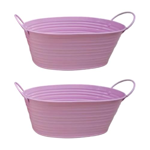Cenifin Mehrzweckmetallblumenbehälter Pflanzer Ovales Design Für Balkon Windowsill Gardening Home Wedding Party Display 2pcs von Cenifin