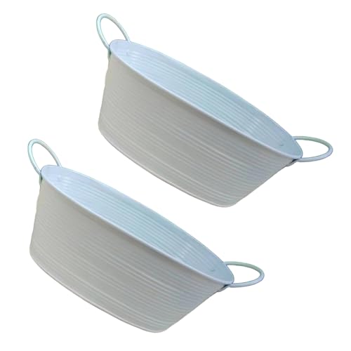 Cenifin Mehrzweckmetallblumenbehälter Pflanzer Ovales Design Für Balkon Windowsill Gardening Home Wedding Party Display 2pcs von Cenifin