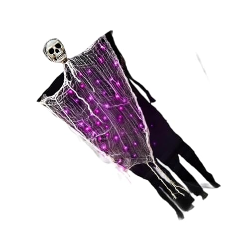 Multiple Positionen Eindringliche Skelette Figur Halloween Hanging Decore Wasserdichtes Design Für Türgartenschrecken Displays Leuchtet Specter House Accessoire von Cenifin