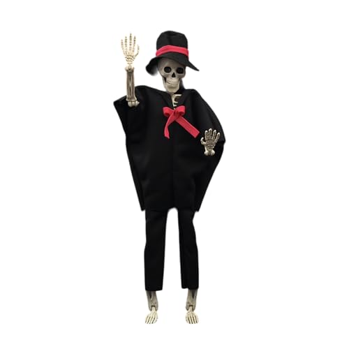 Posiable Halloween Skelett Mit Beweglichen Gelenken Realistische Ganzkörperknochenschmuck Unheimliche Outdoor Und Innendekoration Poable Skelett von Cenifin