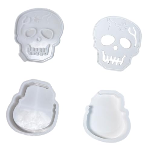 Cenifin Schädel Silikon Kerzenform Backform Zum Herstellen Von Kerzenschokolade Halloween Geisteren Silikone Schimmel Für Epoxidharz Halloween Home Decoration Form Form von Cenifin