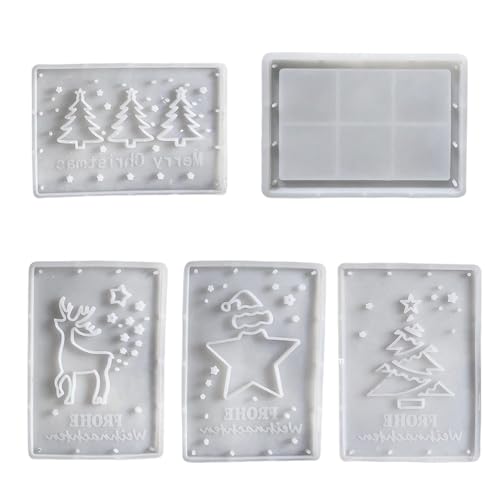 Set Von 5 Weihnachtsthemen Crafting Form Ornaments Formen Für Home Decors Und Studio Kreation Mit Ausgezeichneter Flexibilität Lebensmittelqualität Silikonform von Cenifin