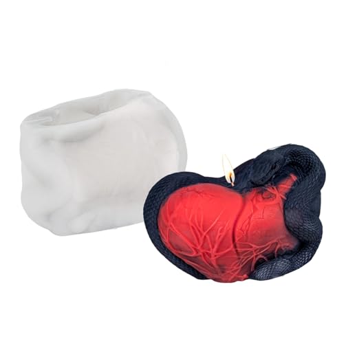 Silikonformen Schlangenherzkerzeepoxidharzform Handgefertigte Gussform Formenformen von Cenifin