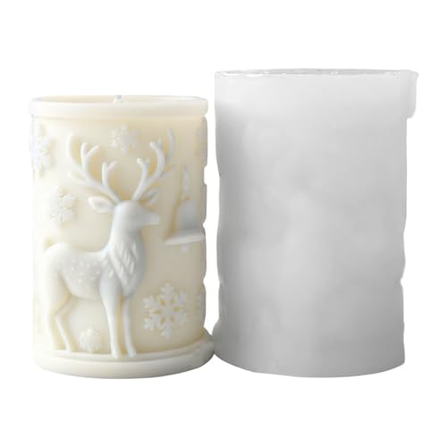 Silikonformen Weihnachtskerzenform Schneeflockenzylinder Epoxidharzformen Pflaster Duft Kerze Weihnachten Silikonform Schneeflockenzylinderpflaster von Cenifin
