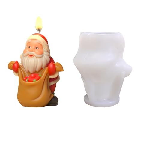 Weihnachtsmann Silikonform Weihnachtskerze Formen Backformen Pflaster Gussformen Kuchen Dekoration Werkzeug Weihnachtskerze von Cenifin