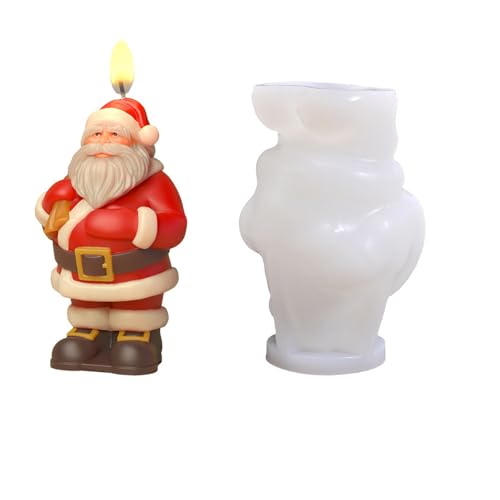 Weihnachtsmann Silikonform Weihnachtskerze Formen Backformen Pflaster Gussformen Kuchen Dekoration Werkzeug Weihnachtskerze von Cenifin