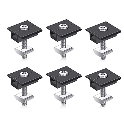 Cenlin 6Er-Pack Mittelklemme 30 Mm Schwarz T-FöRmige Mittelklemme Photovoltaik Verstellbare Solarpanel-Mittelklemme für Solarpanel von Cenlin