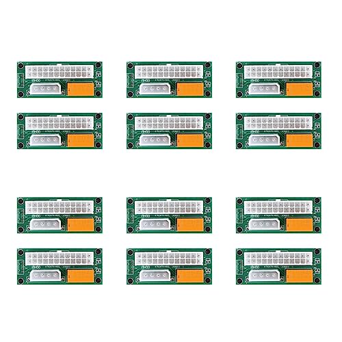 Censous 12 Stück Adapter für Mehrfachnetzteil Dual PSU Stecker Add2Psu ATX 24 Pin A Molex 4 Pin für BTC Miner Censous 12 Stück Adapter für Mehrfachnetzteil Dual PSU Stecker Add2Psu ATX 24 Pin A Molex 4 Pin für BTC Miner von Censous