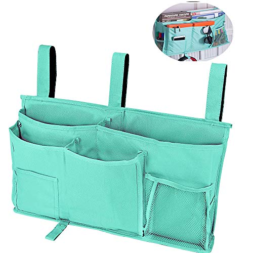 Censsa Betttasche Bettablage zum Einhängen mit Flaschenhalter, Bett Organizer Bett Tasche mit Darhthaken Hängetasche Hochbett Aufbewahrungstasche von Censsa