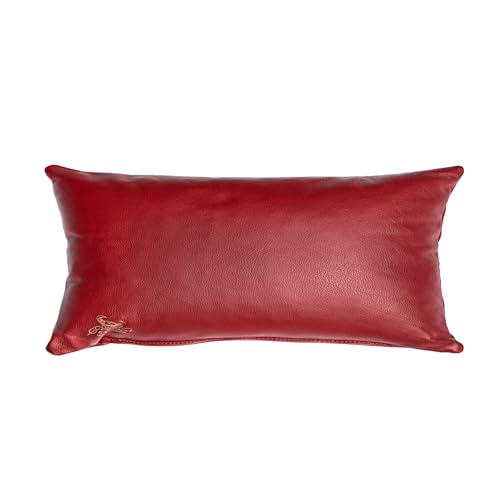 Centaur - Deko Lederkissen 50 x 30 cm für Sofa oder Schlafzimmer weinrot - Echt Leder Kissen Echtleder Sofakissen Lederoptik von Centaur