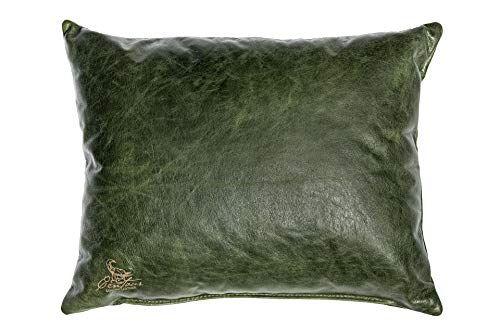 Centaur - Deko Lederkissen 50 x 40 cm für Sofa oder Schlafzimmer smaragdgrün - Echt Leder Kissen Echtleder Sofakissen Lederoptik von Centaur