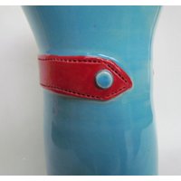 Türkis Und Rot Dress Pottery Vase Reed Diffusor Stifthalter von CenteredClayWorks