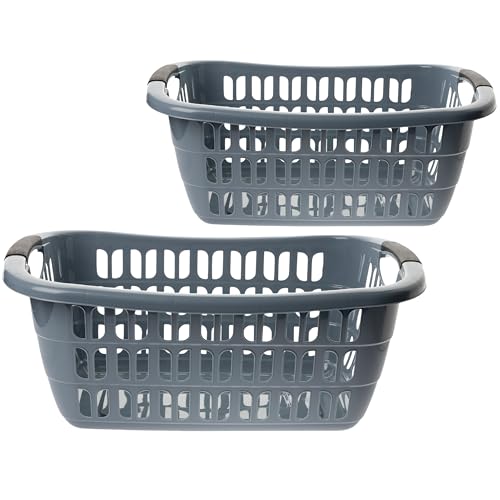 2er Set Große Wäschewanne Grau 55x37x20 cm: Dein Multitalent für Ordnung und Komfort! von Centi
