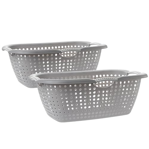 2er Set Innovative Wäschewanne: 3 Griffe, 20 Liter, Wäschekorb 60x24x40cm - Perfektion im Detail! von Centi