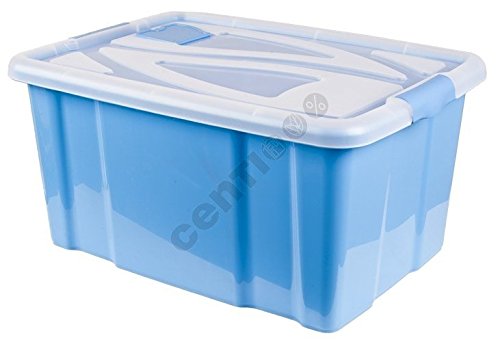 Centi Aufbewahrungsbox Multibox Stapelbox Aufbewahrung Box mit Deckel XXL 55 Liter NEU (blau) von Centi