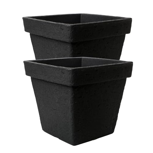 Centi 2er Set Extrem Robust: Großer Blumentopf Außen 40x40cm in Anthrazit,Pfalnztöpf groß Außen - Perfektion für deinen Garten! von Centi