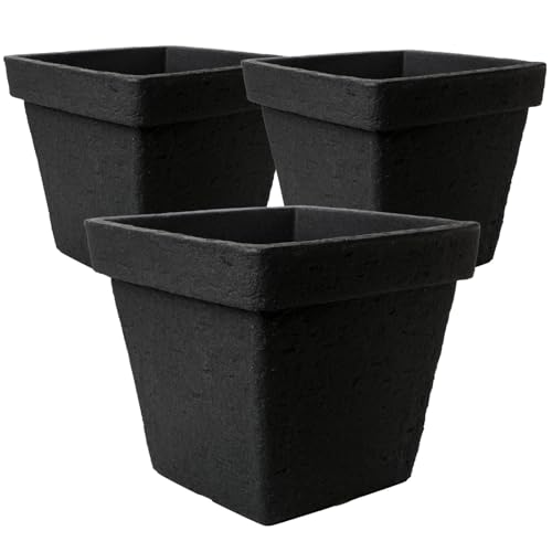 Centi 3er Set Extrem Robust: Großer Blumentopf Außen 40x40cm in Anthrazit,Pfalnztöpf groß Außen - Perfektion für deinen Garten! von Centi