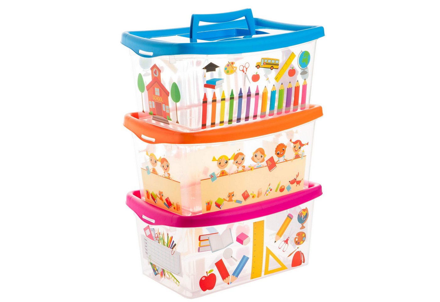 Centi Aufbewahrungsbox Aufbewahrungsbox mit Deckel Kinderzimmer 3er-Set (3er-Set) von Centi