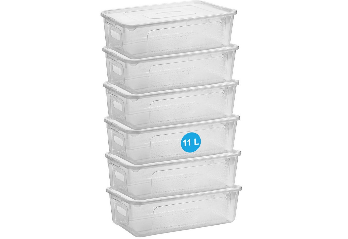 Centi Aufbewahrungsbox Aufbewahrungsbox mit Deckel stapelbar 11L 6er-Set (6er-Set) von Centi