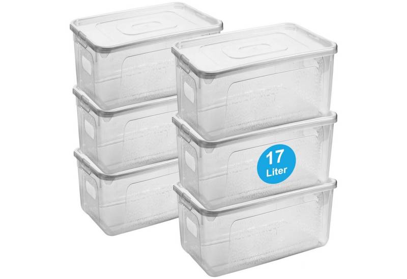 Centi Aufbewahrungsbox Aufbewahrungsbox mit Deckel stapelbar 17L 6er-Set (6er-Set) von Centi