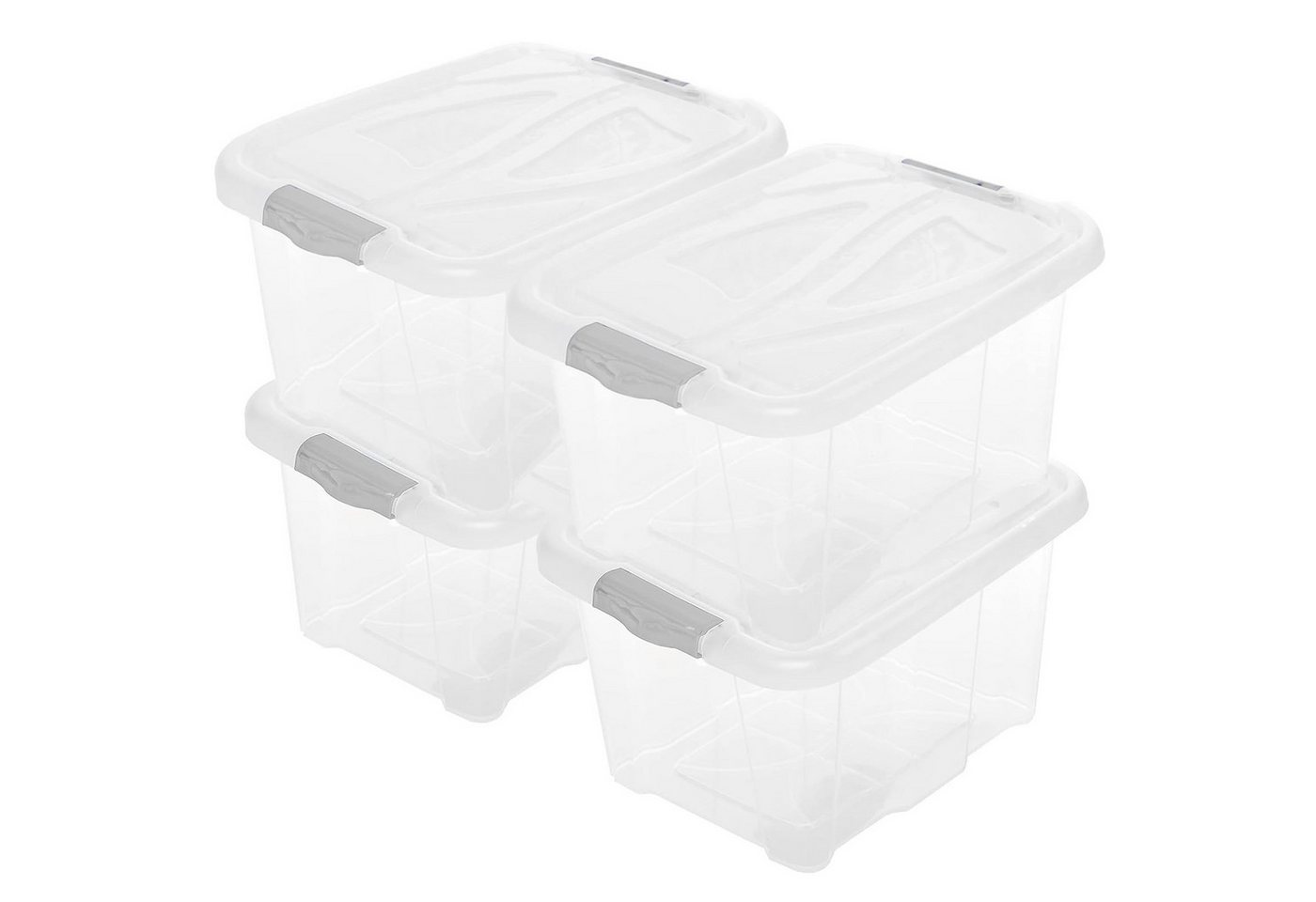Centi Aufbewahrungsbox Aufbewahrungsbox mit Deckel stapelbar 30L (4er-Set) von Centi