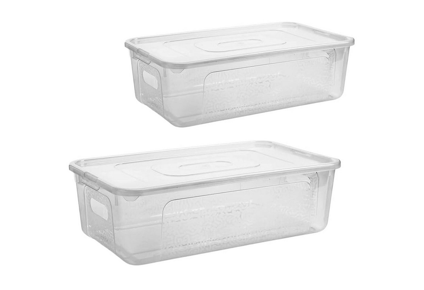 Centi Aufbewahrungsbox Aufbewahrungsbox mit Deckel stapelbar transparent (2er-Set) von Centi