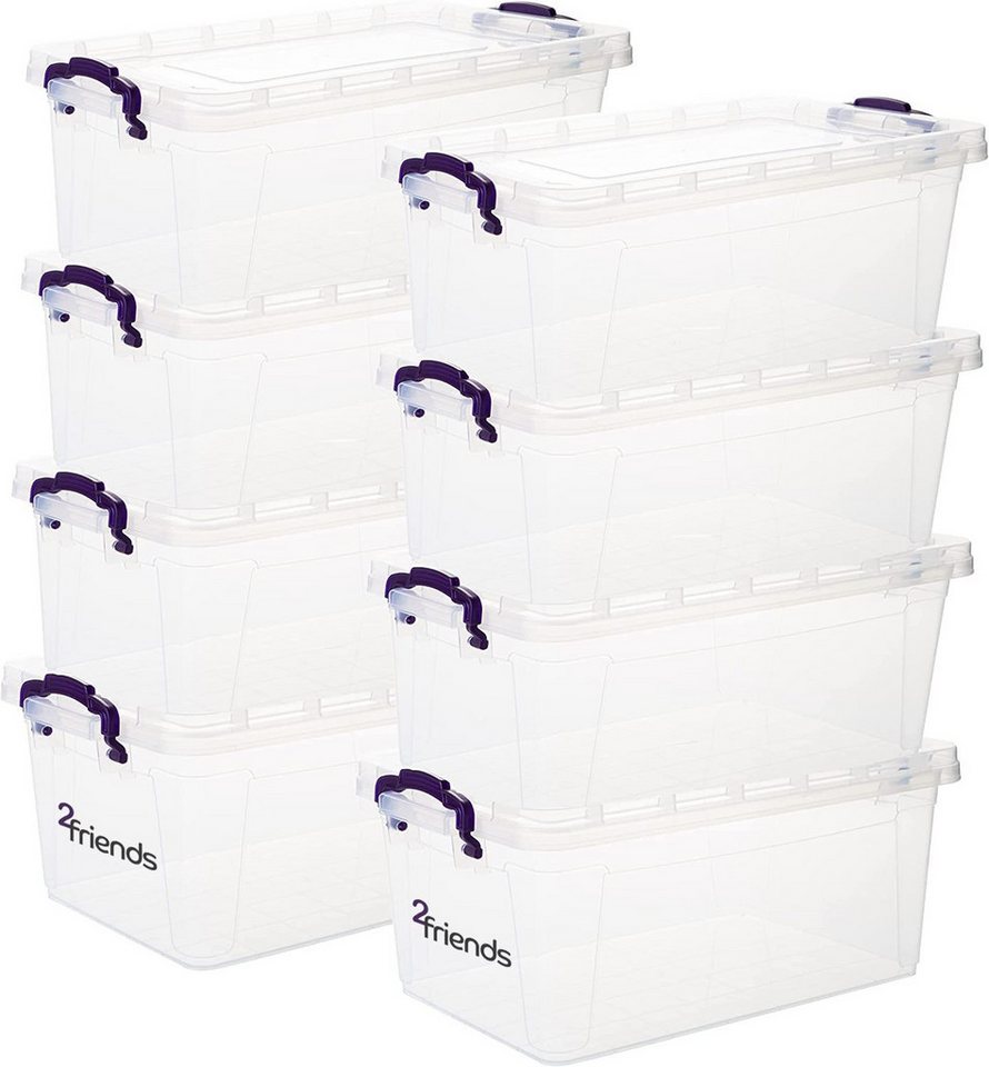 Centi Aufbewahrungsbox Aufbewahrungsbox mit Deckel stapelbar transparent (8er-Set) von Centi