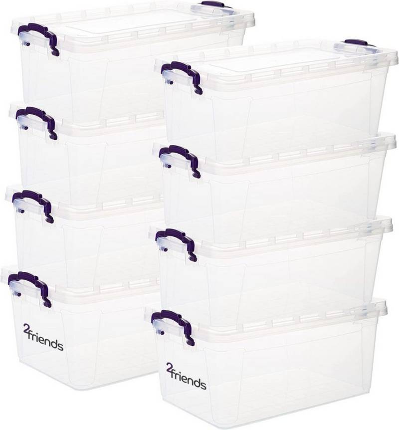Centi Aufbewahrungsbox Aufbewahrungsbox mit Deckel stapelbar transparent (8er-Set) von Centi