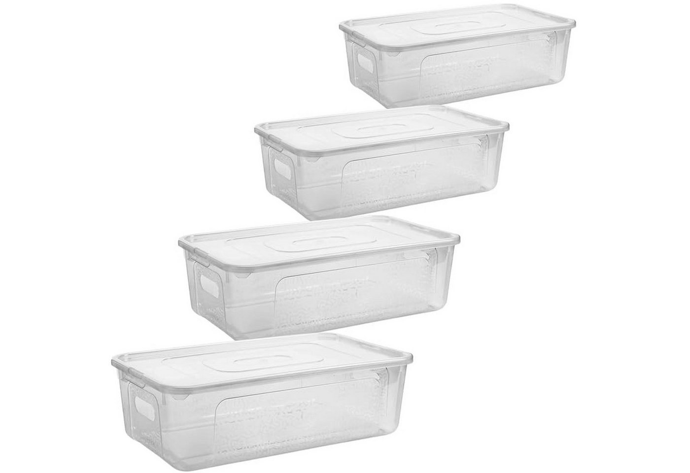 Centi Aufbewahrungsbox Aufbewahrungsboxen mit Deckel stapelbar 5L (4er-Set) von Centi