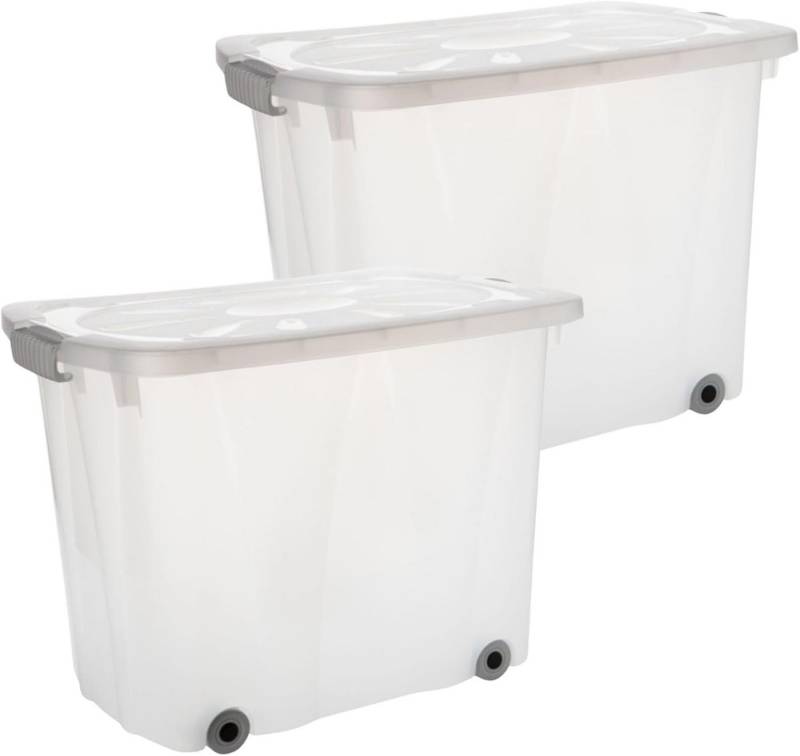 Centi Aufbewahrungsbox BOSTON Aufbewahrungsboxen 60 L (2er-Set), mit Rollen & Klippdeckel von Centi