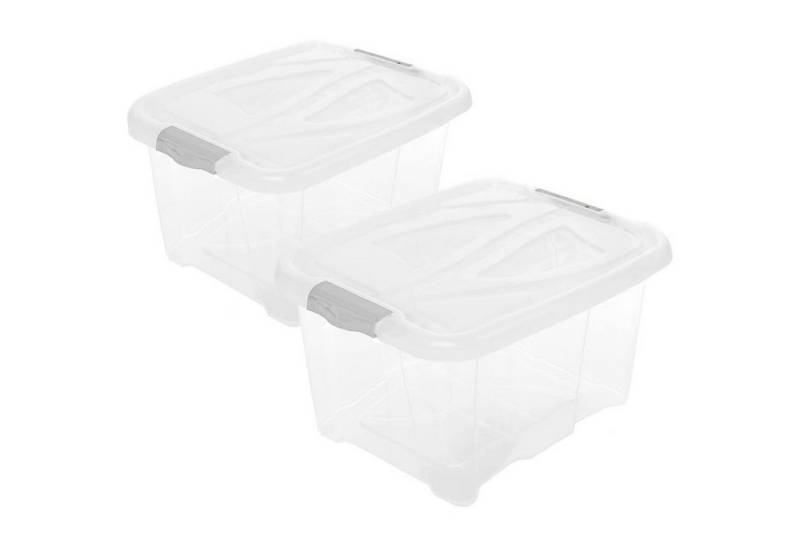 Centi Aufbewahrungsbox Große Aufbewahrungsbox mit Deckel, stapelbar (2er-Set) von Centi