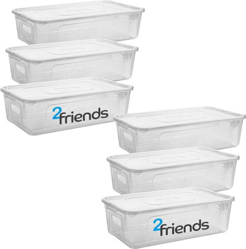 Centi Aufbewahrungsbox Stapelbare Aufbewahrungsbox mit Clipdeckel, transparent (6er-Set) von Centi