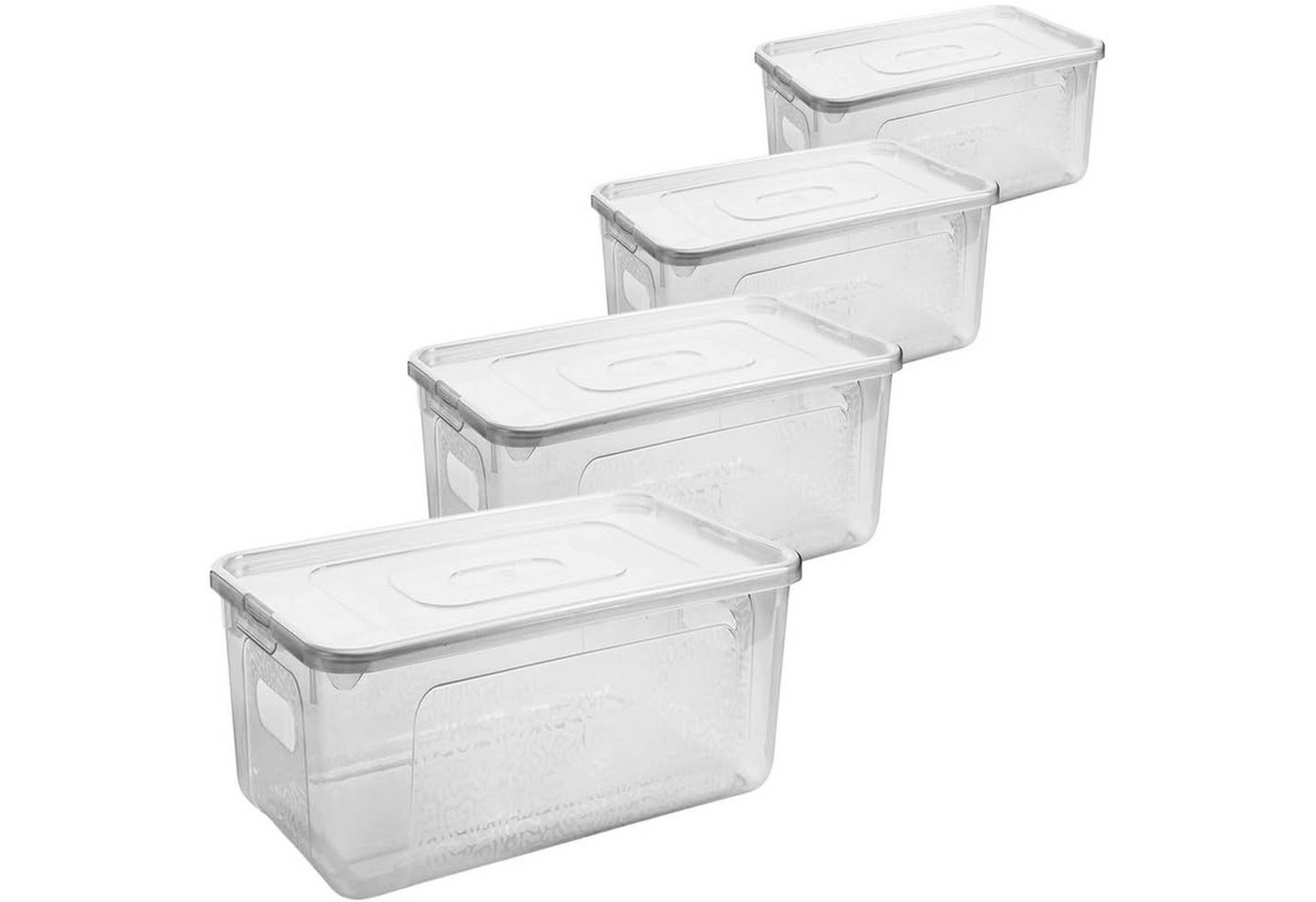 Centi Aufbewahrungsbox Stapellbare Aufbewahrungsbox mit Deckel, 4 Stück (4er-Set) von Centi