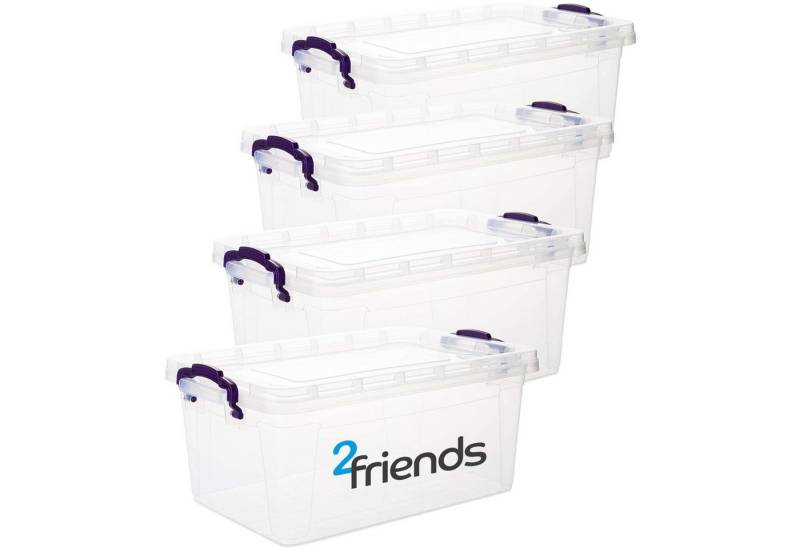 Centi Aufbewahrungsbox Stapellbare Aufbewahrungsbox mit Deckel, transparent (4er-Set) von Centi