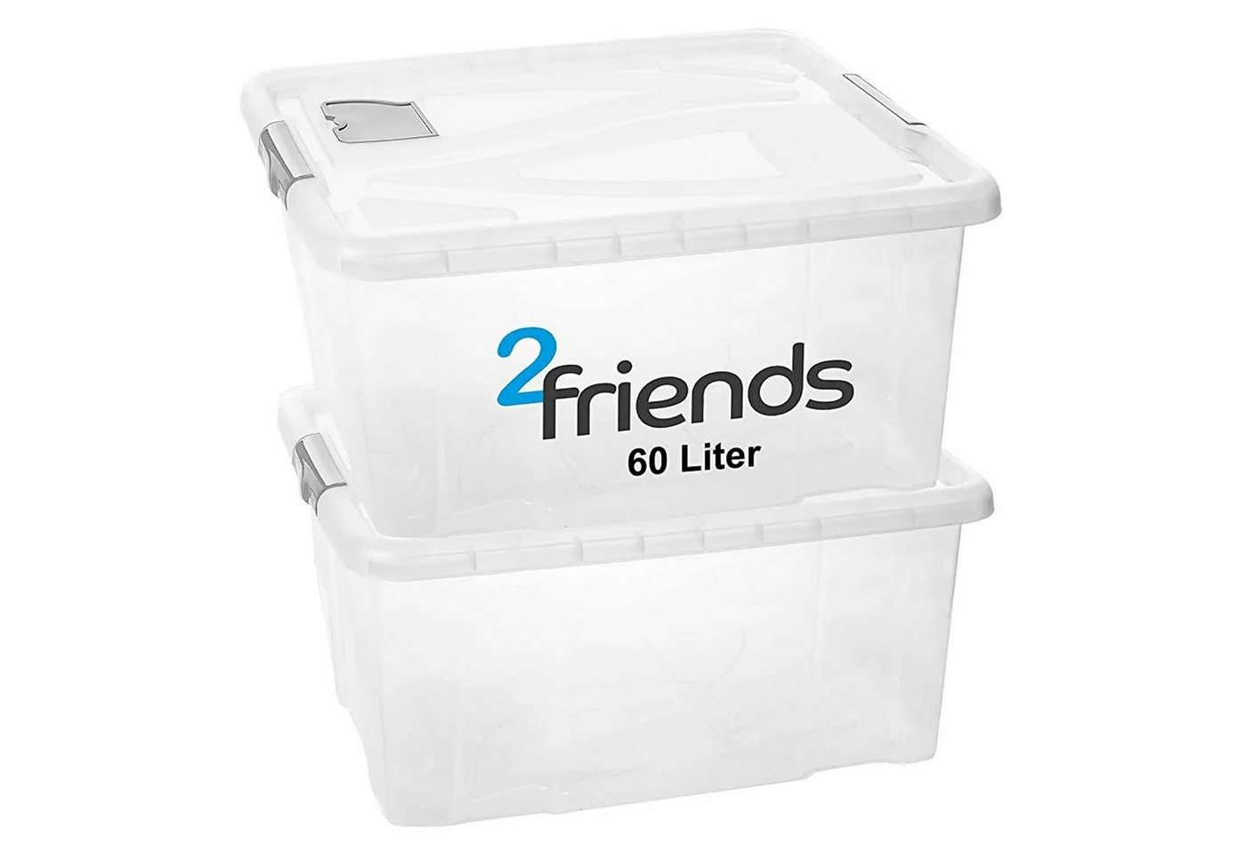 Centi Aufbewahrungsbox Stapellbare Aufbewahrungsbox mit Deckel 60L (2er-Set) von Centi