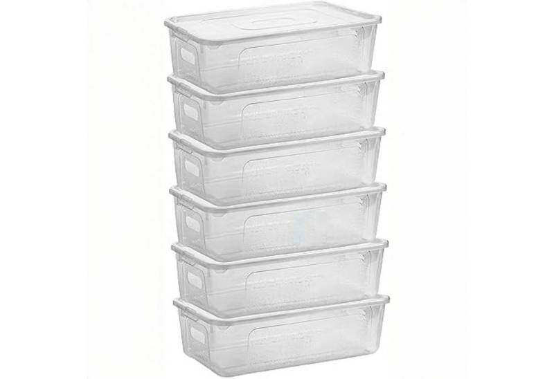 Centi Aufbewahrungsbox TORONTO 11L Box mit Deckel (6er-Set), Praktische Kisten mit Clip-Verschlüssen von Centi