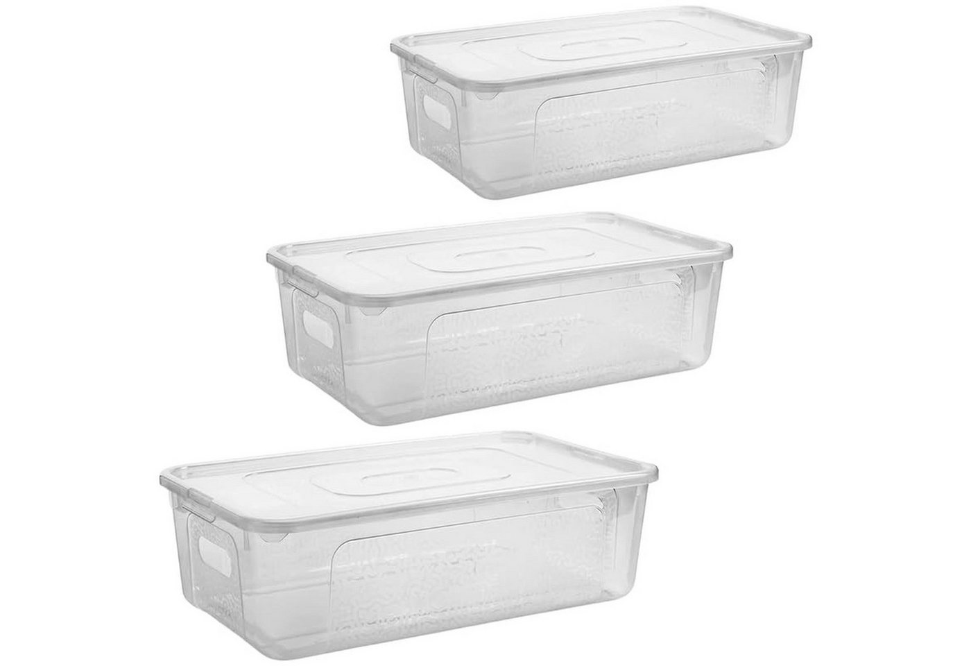 Centi Aufbewahrungsbox Transparente Aufbewahrungsbox mit Deckel, stapelbar (3er-Set) von Centi