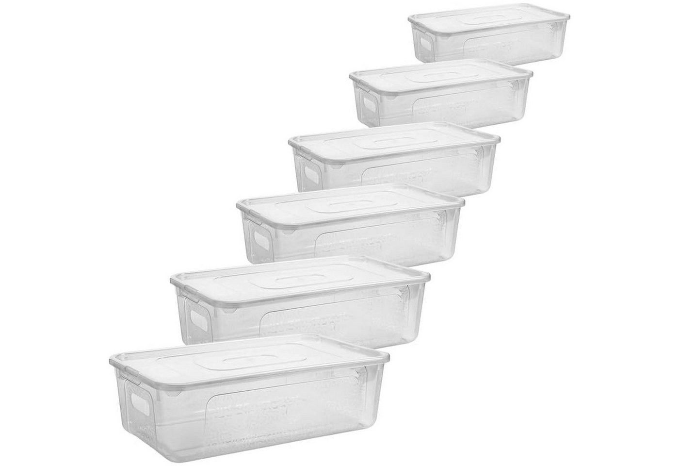 Centi Aufbewahrungsbox Transparente Aufbewahrungsbox mit Deckel, stapelbar (6er-Set) von Centi