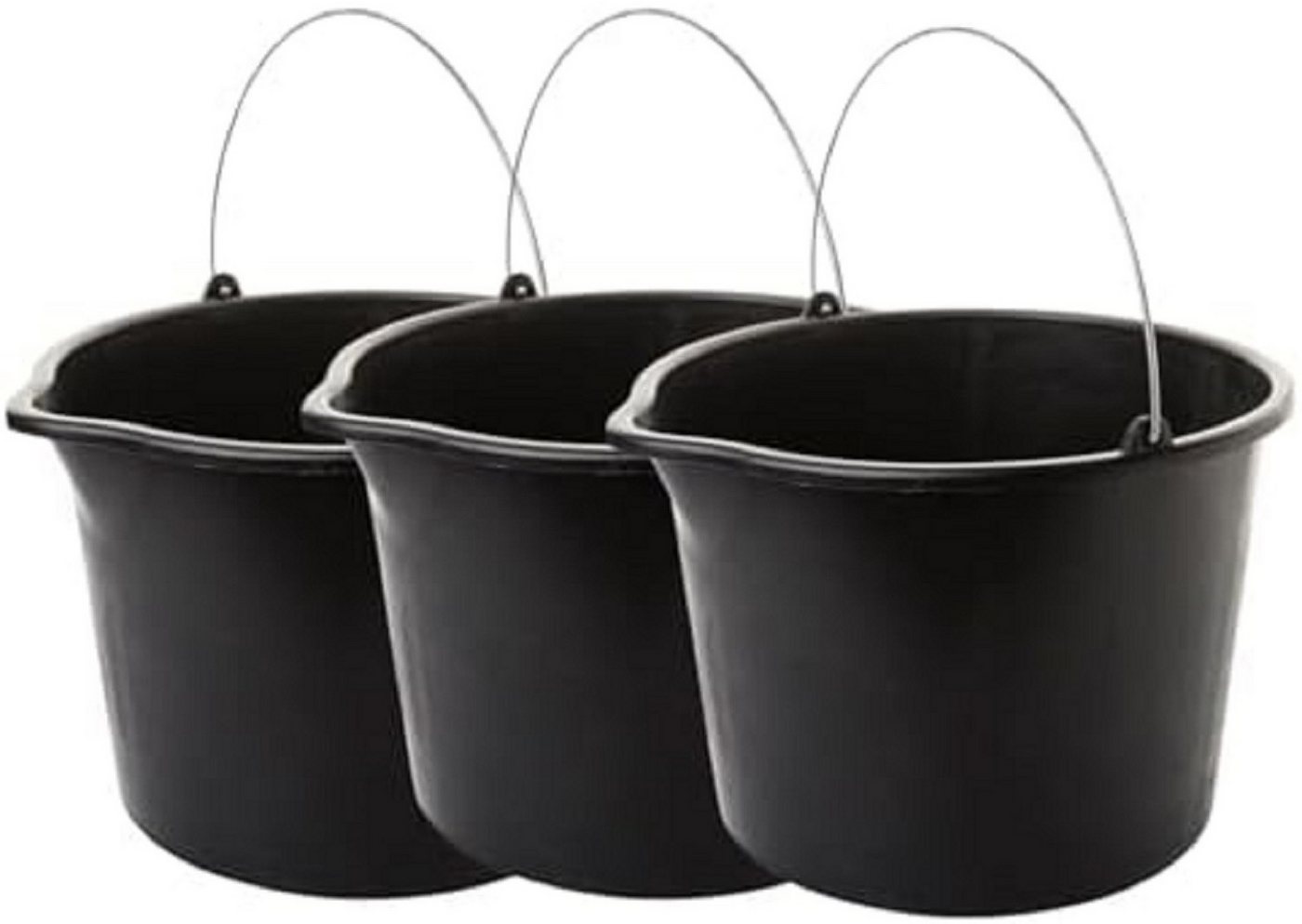 Centi Baueimer Baueimer 12L mit Metallbügel, (3er-Set), Eimer mit Ausguss von Centi