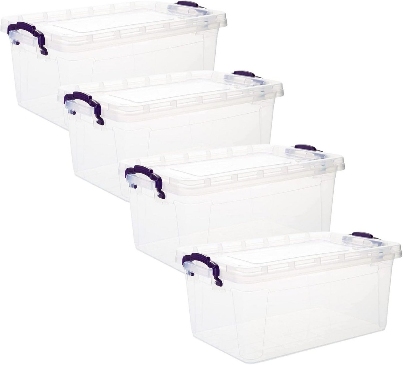 Centi Frischhaltedose Aufbewahrungsboxen mit Deckel 5 Liter, Kunststoff, (4er-Set), Praktische Box mit Griffen von Centi