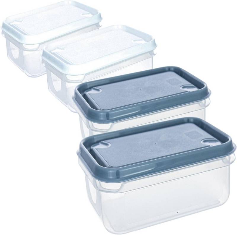 Centi Frischhaltedose Vorratsdosen BERLIN – 250 ml –, Kunststoff, (4er-Set), rechteckig – 9,5 × 11 × 8,5 cm – stapelbar von Centi