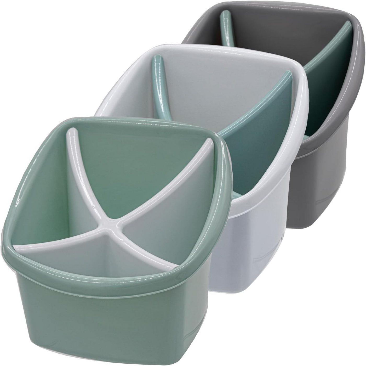 Centi Geschirrständer SORTINO Besteckabtropfkorb-Set, mit Einsatz – 17 × 17 × 14 cm – farbig sortiert von Centi