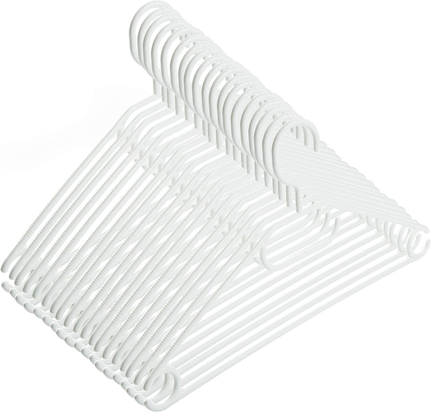 Centi Kleiderbügel 100 Kleiderbügel weiß Kunststoff mit drehbaren Haken, 41 cm, platzsparend Kleiderbügel Plastik weiß von Centi