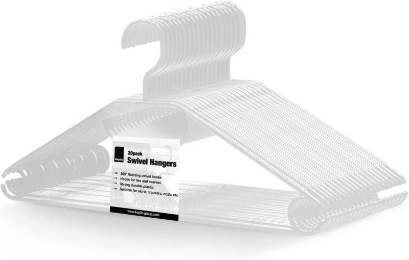 Centi Kleiderbügel 20 platzsparend, strapazierfähig, drehbare Bügel, (Set, 20-tlg), Jacken rutschfeste Hosenbügel mit drehbarem Haken & Krawattenstange von Centi