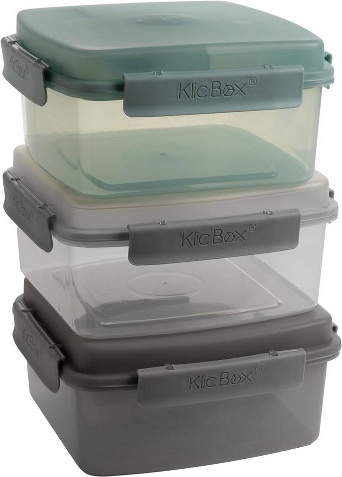Centi Lunchbox 3er Set mit Besteck und Dressingbehälter, Salatbox to go, Kunststoff, (3-tlg., 9 cm*18.5 cm*18.5 cm), Essensbox mit Click-Verschluss von Centi