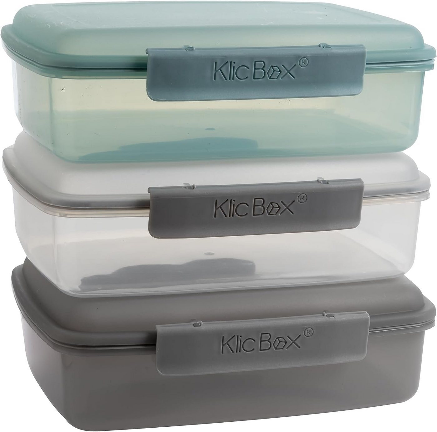 Centi Lunchbox Brodose Kinder, Lunchbox für Kinder und Erwachsene, Kunststoff, (3er Set), mit stabilen Clickverschluss und Scharnier, effektive Silicondichtung von Centi