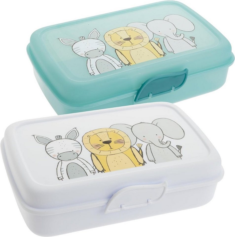 Centi Lunchbox Brotdose mit Fächern, Lunchbox für Kinder mit Trennfächern, Polypropylen, (Set, 2-tlg), und Clickverschluss, Bento Box Kinder Brotzeitbox von Centi