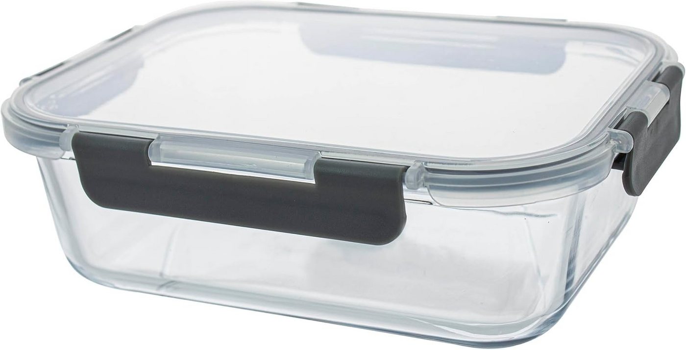 Centi Mikrowellenbehälter NOVARA Frischhaltebehälter-Set 1500 ml, Glas, (3er-Set), – mit Klickdeckel – 23 × 17 × 7 cm von Centi